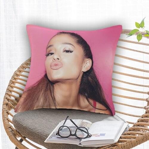 Star Character Pillow Cover Print Ariana Grande Pillowcover Bedroom Home Office Decorative Pillowcase Zipper Pillow Soft No Fade
