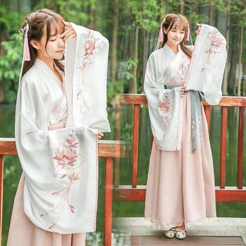 New Arrive Women Chinese Hanfu Costume Chinese Folk Ancient Costume Vintage Orient Tang Dynesty Cosplay Costume
