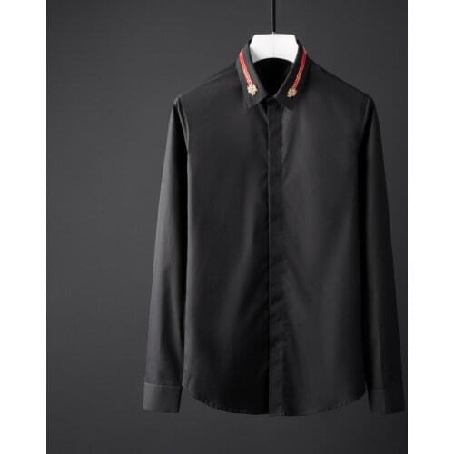 New Solid Color Mens Shirts Plus Size 4xl Luxury Collar Long Sleeve Mens Dress Shirts Plus Size 4xl Slim Fit Party Shirts Man
