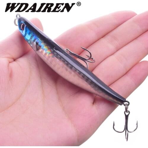 1Pcs Floating Wobbler Bait 90mm 8g Topwater Pencil Fishing Lure Bending Surface Dying Fish Tackle Japan Artificial Hard Baits