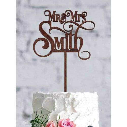 Custom Wooden Wedding Cake Topper With Surname.Rustic Personalized Wedding Cake Topper For Wedding,Last Name Wedding Cake Topper