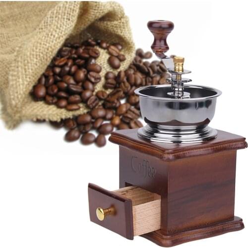 Manual Coffee Bean Grinder Wood Design Mill Manual Coffee Grinder Manual Handmade Coffee Bean Burr Grinders Mill Kitchen Tool