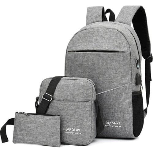 3PCS Mens Backpack USB Charging Mens Bag Casual Multifunctional Backpacks Men School Bags 3 sets Backpacks Night Reflective
