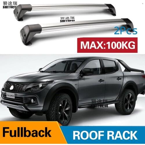 SHITURUI For FIAT Fullback Extended Double Cab 2016+ Serultra quiet truck roof bar car special aluminum alloy belt lock Pickup