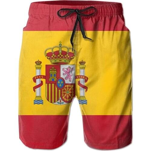 Shorts Men Swim Trunks Spain Flag Board Shorts with Pockets Mens Beach Shorts