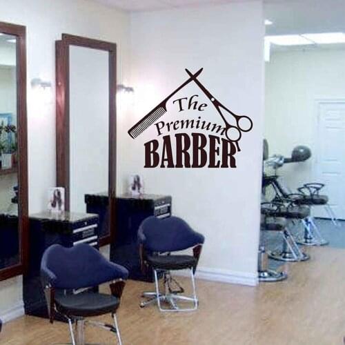 Barbershop wall sticker sign logo Detachable vinyl decal BarberShop Windows Decor Barbers Logo Hair Salon Wall Decals G156