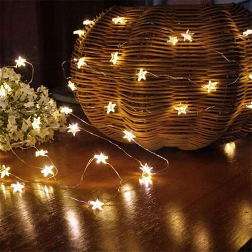 2M/3M/4M LED Star String Decoration Lights Copper wire Christmas Garlands Lamp Holiday Party Wedding Decorative Fairy Lights