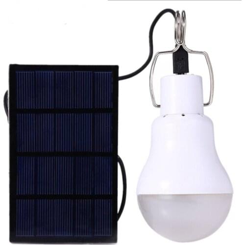 Solar Panel Powered Led Bulb Light Portable Outdoor Camping Tent Energy Lamp 15W