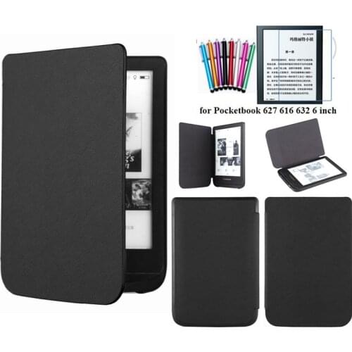 GLIGLE fashion slim case for Pocketbook 627 616 632 case cover for PocketBook Touch Lux 4/Basic Lux 2+stylus+screen film