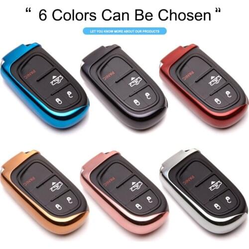 TPU Protection Car Key Case Cover Skin Shell For Jeep Grand Chrysler 300C Renegade Wrangler Patriot Key Fob Chain Rings Holder