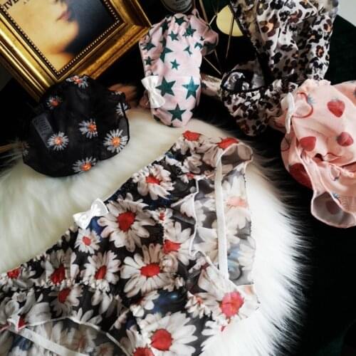 SP&CITY Daisy Panties Sexy Lace Womens Underpants Strawberry Seamless Thong Bow Print Transparent Underwear Star Lingerie Tanga