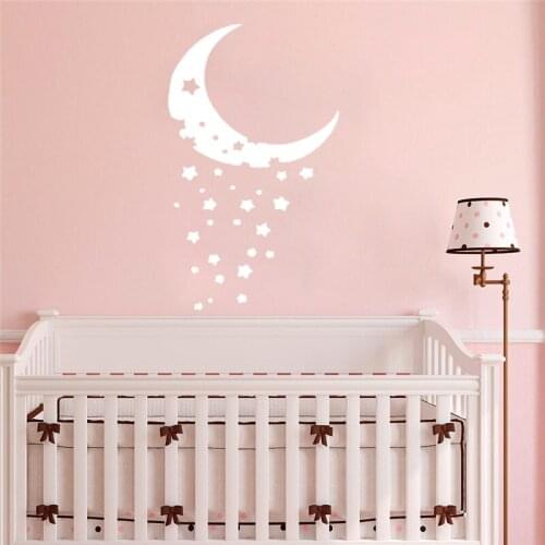 Vinyl Wall Sticker for Kindergarten Nursery Wall Decal decoration Childs kids Room Wall Decal Moon & Stars Wall Art Decals HY935
