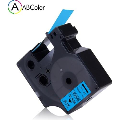 Black on Blue Labels 45806 For Dymo D1 Label 45806 Label Tape Cartridge 19mm For Dymo LabelManager Rhino 5200 4200 Label Maker