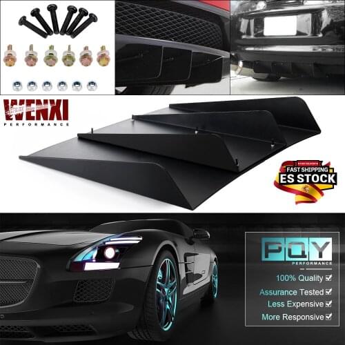 Rear Bumper 4 Shark Fins Diffuser Car Spoiler Decoration Fin 22" x 21" Black ABS Universal WX-SFB06