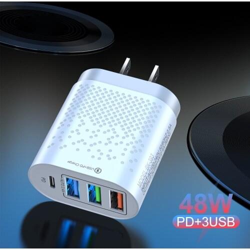 PD 48W QC 3.0 USB Type C For iPhone 11 Charger 2.4A Quick Charge USB C Fast Charging Travel Wall For iPhone 12 Pro Max Mini