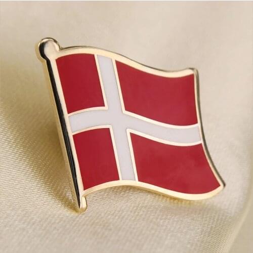 Soft Enamel Denmark Flag Lapel Pins