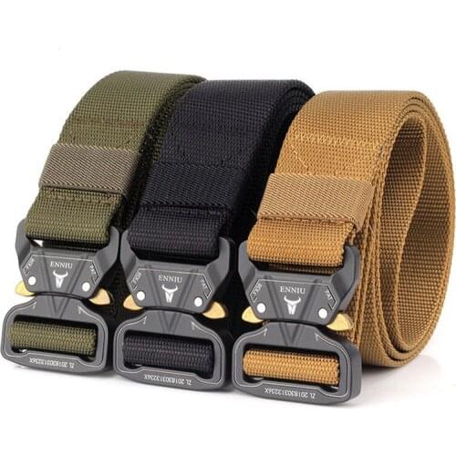 1.5 Inch Nylon Military Waist Belt with Metal Buckle Adjustable Heavy Duty Training Waist Belt Hunting Tactical Belts