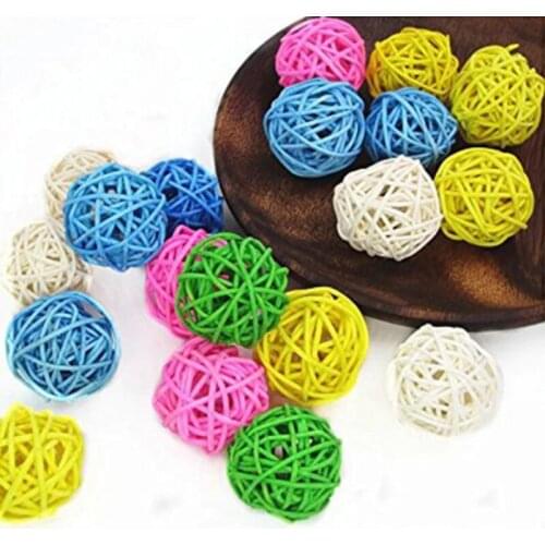 10pcs 3cm Wicker Rattan Balls Decorative Orbs Vase Fillers for Craft, Party Valentines Day Wedding Table Decoration Baby Shower