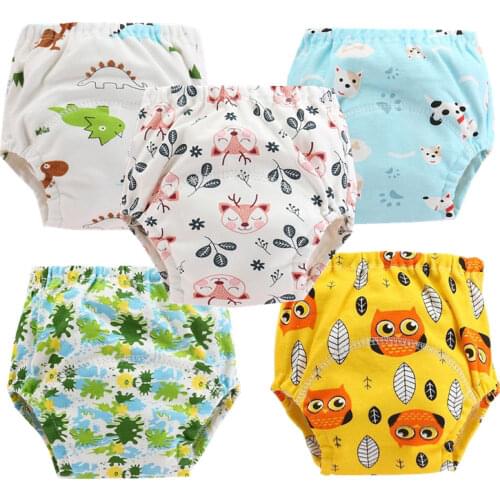 10Pc/Lot Baby Cotton Training Pants Panties Waterproof Cloth Diapers Reusable Toolder Nappies Diaper Baby Underwear