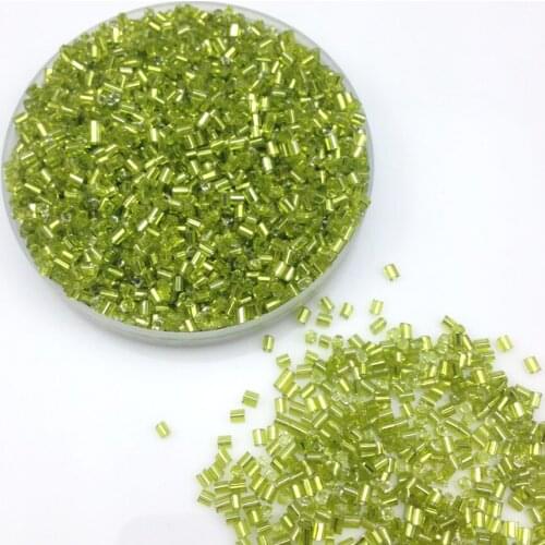 16g 1000pcs 2*3mm Light Green Silver Lined Tube Loose Spacer Beads Cezch Glass Seed Beads Handmade Jewelry Make DIY Garment Bead