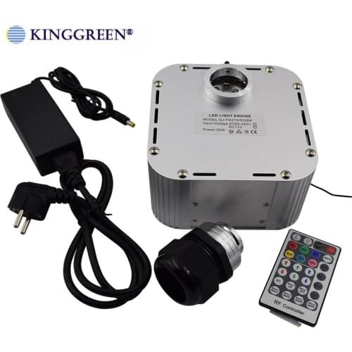1X High quality twinkle 12V input RGB color LED 32W fiber optic light engine with 28 key RF remote controller free shipping