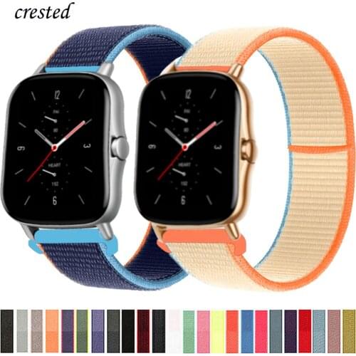 20mm/22mm Nylon band For Amazfit GTS/2/2e/GTS2 Mini/GTR 42mm/47mm/GTR2/2e/stratos 2/3 Sport Loop Bracelet Amazfit Bip Strap