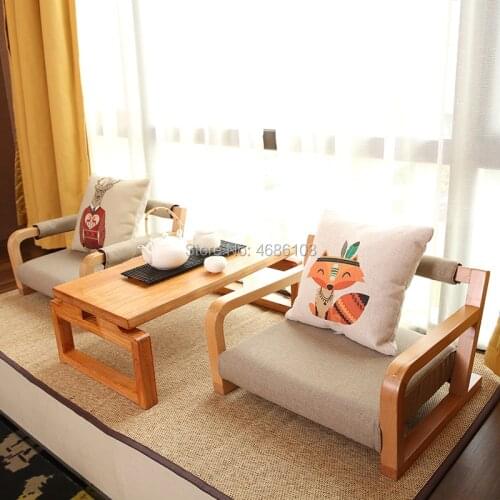 2019 japanese chair with Armrest Meditation Chair with Back Support Asia Traditional Tatami Floor Legless Chair Seating Cushion