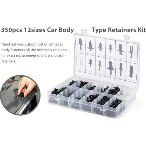 351Pcs Car Push Retainer Clips Auto Fasteners Assortment Bumper Fender Rivets with Fasteners Remover Door Trim Panel Fender Clip