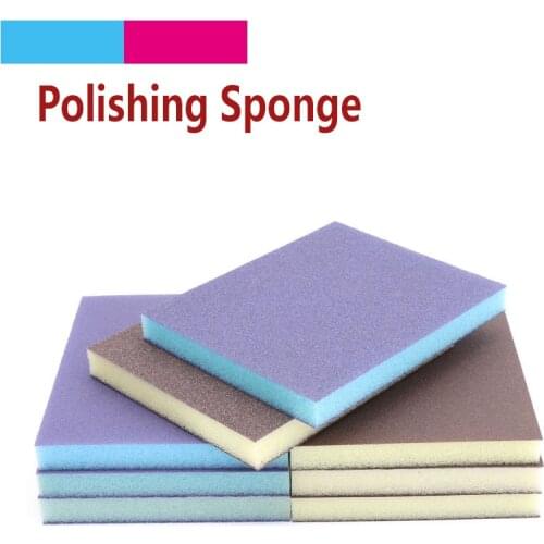 5pcs High Quality Grit 80 100 120 150 180 220 Polishing Sponge Sandpaper/Sanding Sponge Pad Double Side Abrasive Tools For wood