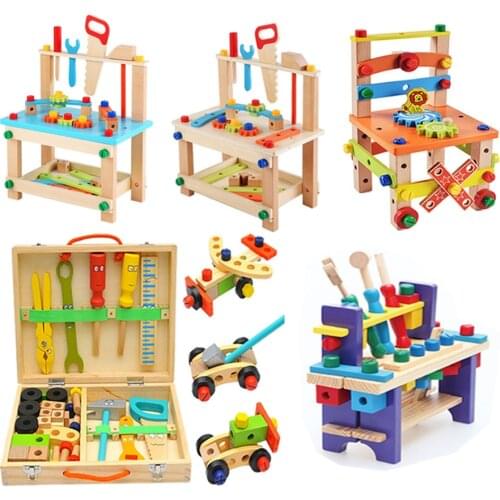 Montessori for kid Childrens educational toys Chair designer set of tools wooden toys gifts for Girls Boys