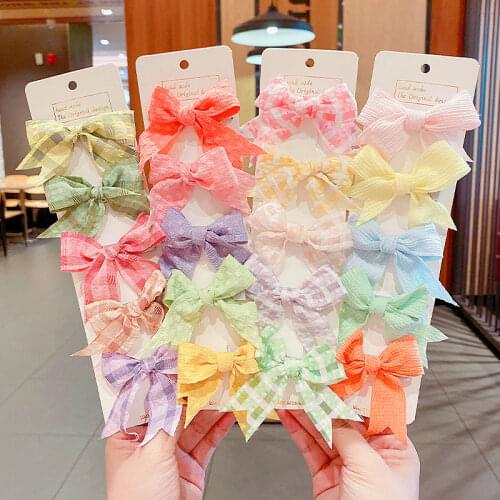5/10/15PCS/Set Floral Bow Children Hairpin Kids Headdress Bowknot Hair Clips for Cute Girls Kids Hair Accessories