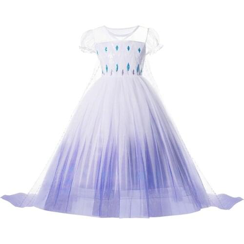 Children New Elsa White Dress Carnival Princess Costume Girls Queen Fancy Outfit Clothes Girl Birthday Party Gown Dress 2021