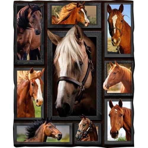 Horse Fleece Blanket 3D full printed Wearable Blanket Adults/kids Fleece Blanket Sherpa Blanket Drop Shipping