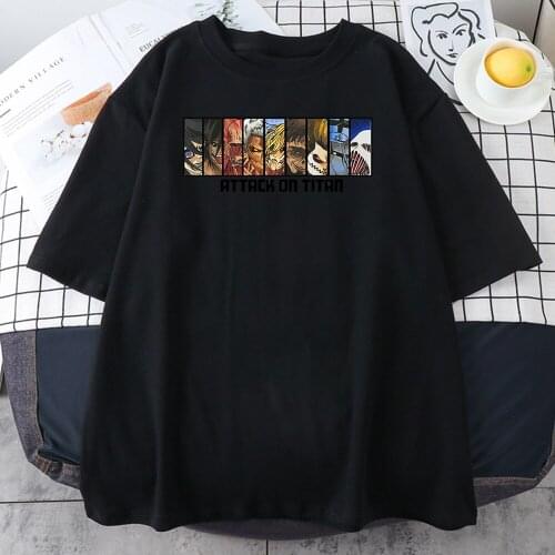 Attack On Titan Anime Prints Women T-Shirt Oversized Comfortable Tops Summer Vintage T-Shirt Casual High Quality Tshirts Mans