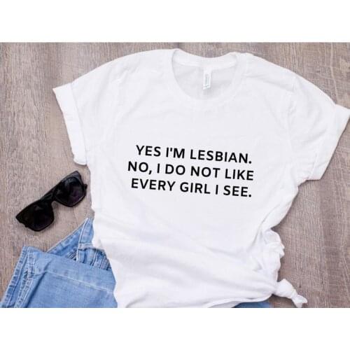 Skuggnas New Arrival Yes I'm a lesbian shirt Lesbian T-shirt Equality Gay Pride Shirt Lesbian Gift Short Sleeve Fashion Tees