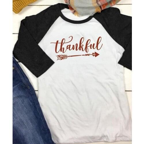Female T-shirts Female Blessed Tshirt Cool Christmas Letter Tops Women Thankful Printed O-neck Shirt Long Sleeve Thanksgiving