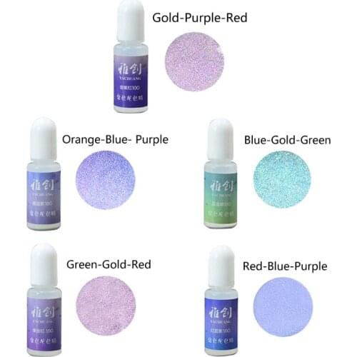 10 Color Aurora Chameleon-Resin Pigment Kit Colors Change Resin Colorant Dye Kit GXMA