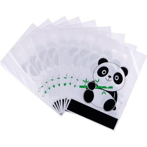 20pcs/lot Cute Panda Cartoon Biscuit Bag Plastic Candy Cookie Food Cake Bags Box Gift Packaging Bag Wedding Party Decor
