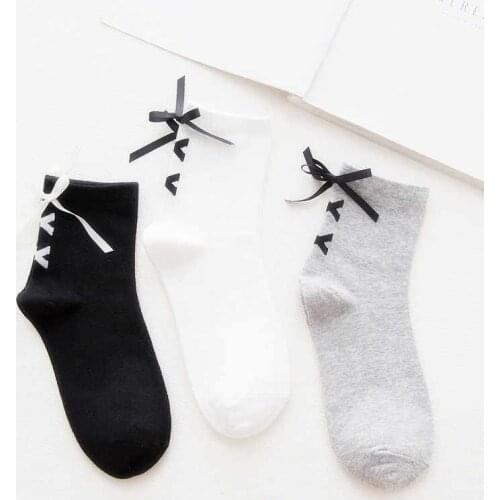 New Women Lace Socks Cotton Autumn Winter Warm Amozae Cute Gift For Girls Retro Sox Breathable Sweat-absorbent Christmas Socks