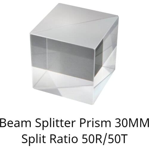 Optical Experiment Prism Dichroic Prism Light Separation K9 Cube Beam Splitter Prism 30MM Split Ratio 50R/50T Cube Dichroic