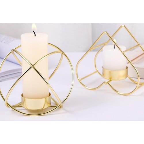 Retro Classic Candle Three-legged Holder Geometric Candlestick Metal Wrought Iron Candle Holder Home Decoration Accessories