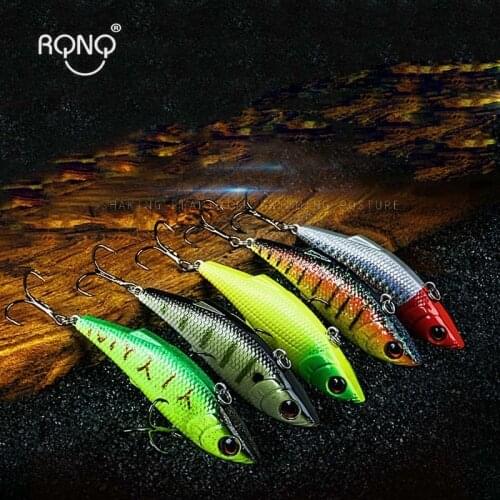 RQNQ 1PCS 8.0cm/11g Artificial Baits Fishing Vibe Lipless New Plastic Vibration Noisy Rattle Sinking