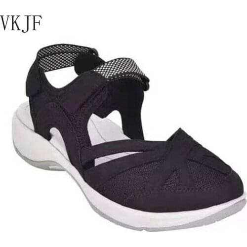 Summer Women Sandals Solid Color Round Toe Mesh Breathable Casual Lady Sandalias Outdoor Beach Female Wedge Shoes Mujer Zapatos