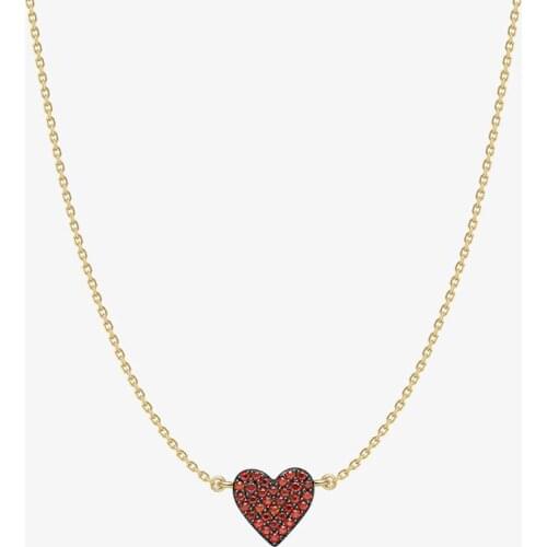 SOELLE Fashion Brand S925 Sterling Silver Zircon CZ Love Heart Necklace for Women Girls Exquisite Fine Jewelry Gift