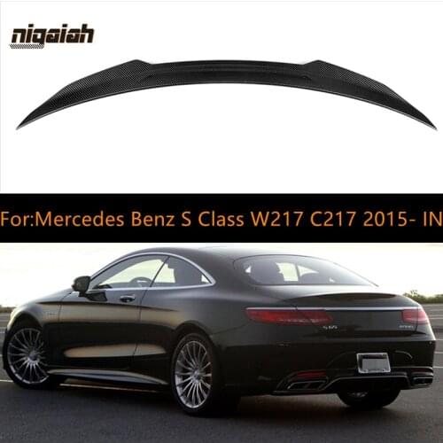 VS Style dry carbon fiber spoiler wings for Mercedes Benz S Class W217 C217 Sedan 2015 2016 2017 2018 2019 2020 Car accessories