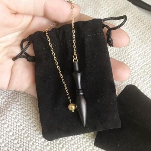 [ONLY FOR ISREAL USER]Red Sandalwood Scepter Gravity Concentration Pendulum Pendant Metal Chain Reiki Meditation Divination