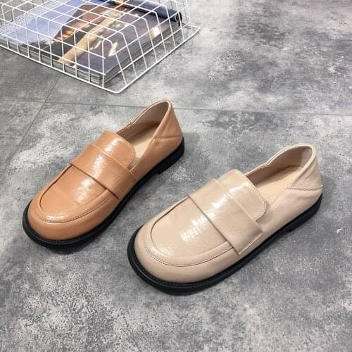 Spring and Autumn Womens 2021 British Style Retro Fashion Small Leather Shoes Single Shoes Student Flat Loafers
