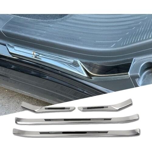 4 Pcs Car Accessories Outer Side Door Sill Guard Scuff For Subaru Forester 2019 ABS Threshold Cover Trim Protector For Two Color