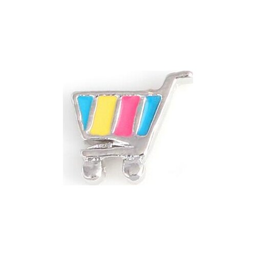 20PCS/lot Shopping Cart DIY Alloy Floating Locket Charms Fit For Glass Living Memory Lockets Fashion Jewelrys