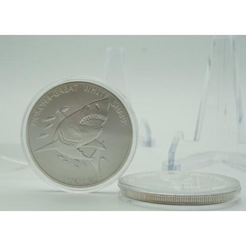 2015 Elizabeth II 999 silver coins Mokoha-great white shark Tokelau coin 5 dollars copy coins